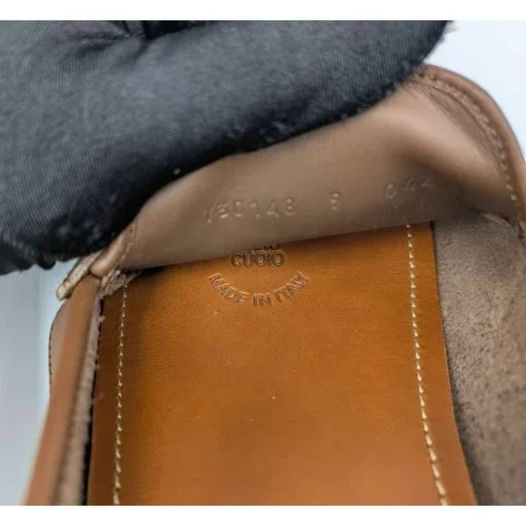 Gucci Men’s Interlocking G Supreme Driver Calfskin Loafers Brown Sugar UK9 73014 - Picture 9 of 12